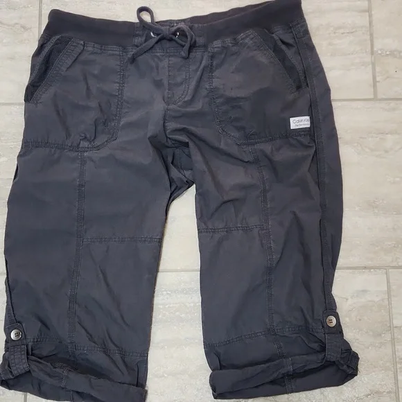 Calvin Klein Performance Cargo Capri Pants Women's Size XL Gray - Picture 1 of 10